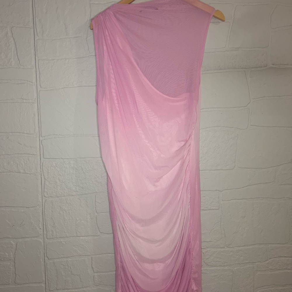 Zara One Shoulder Soft Pink Dress